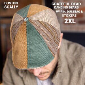 Boston Scally GRATEFUL DEAD Collab 8 Panel Cap 2XL W/ Dust Bag, Pin & Stickers